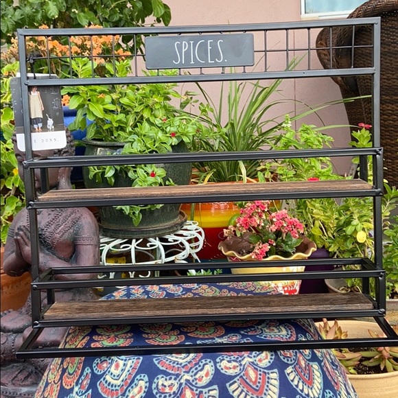 Rae Dunn Rustic “SPICES.” Wooden Spice Rack - Picture 3 of 13